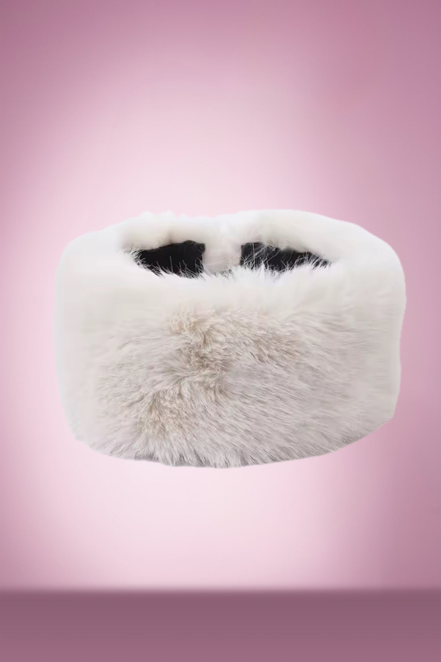 Faux Fur Headband in White