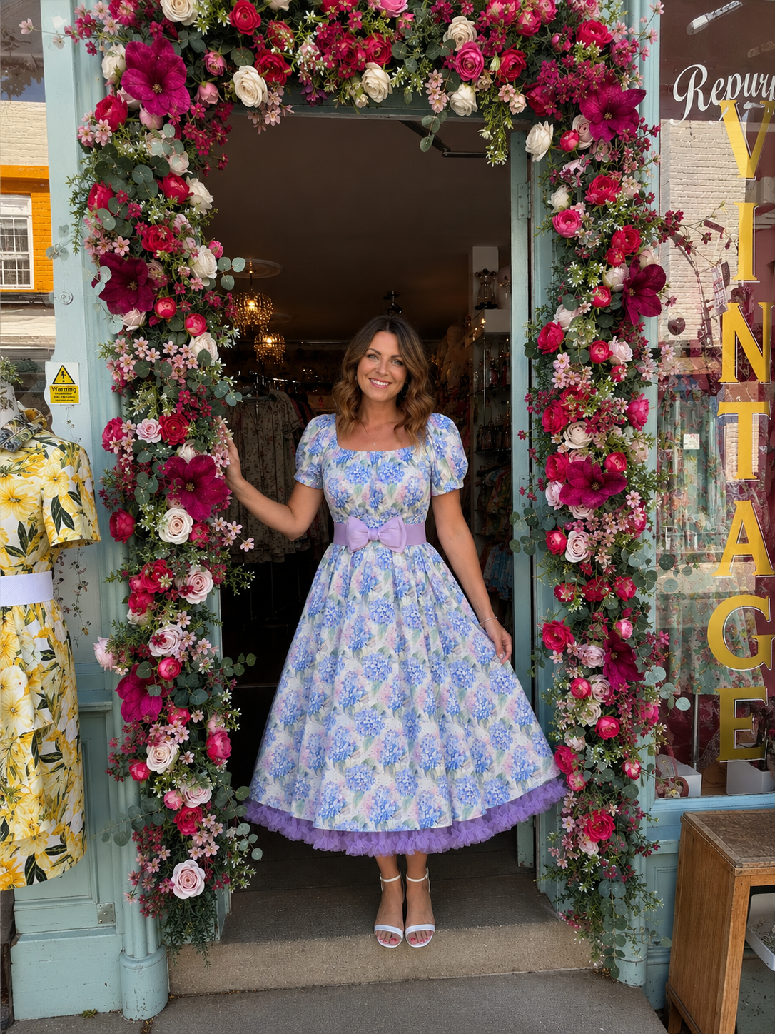 Heide Hydrangea Swing Dress