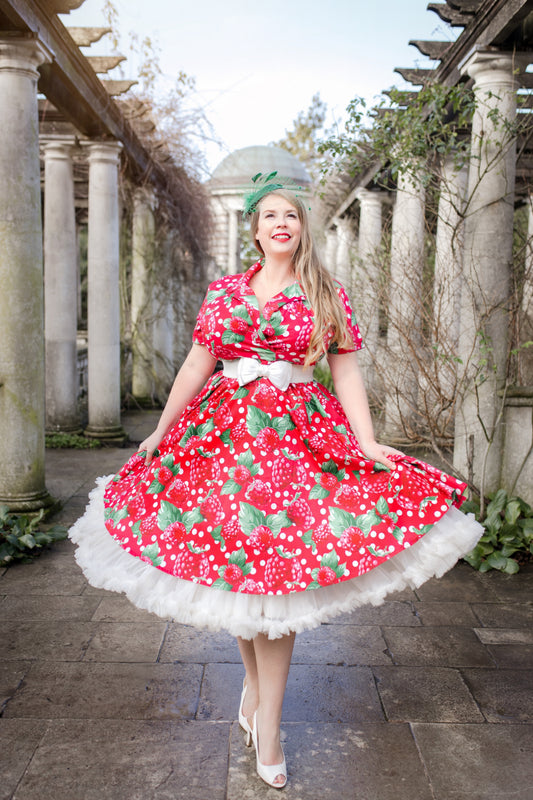 Raspberry Ripple Swing Dress