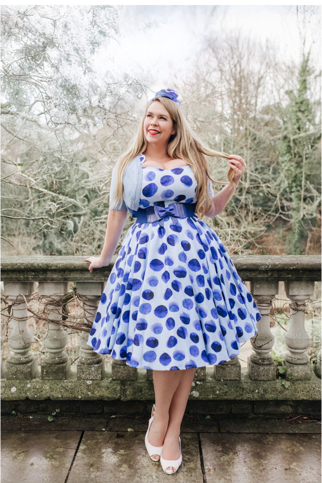 Watercolour Polka Swing Dress