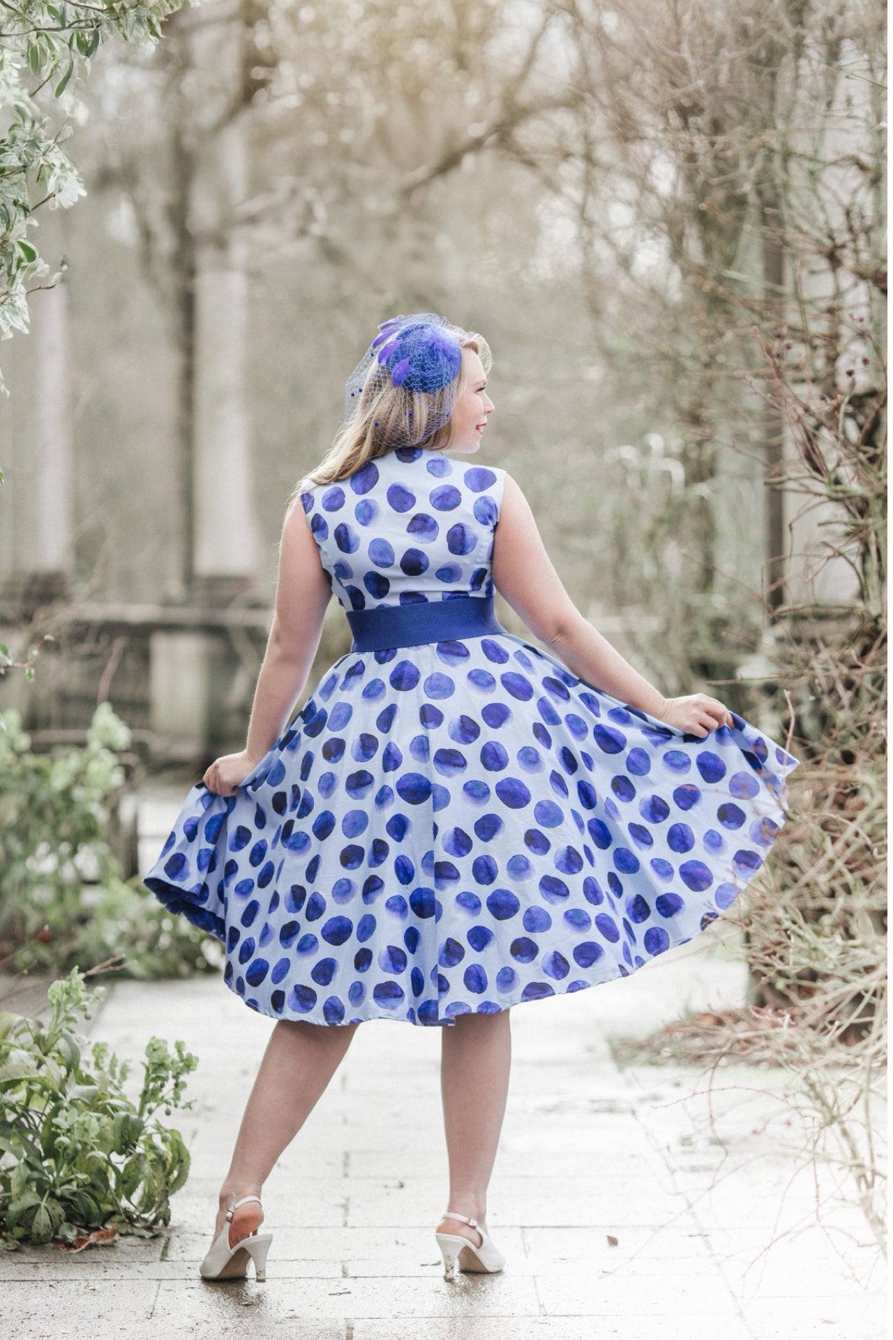 Watercolour Polka Swing Dress