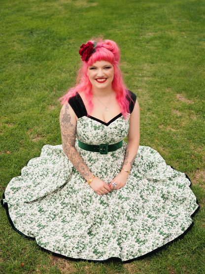 Enchanted Evergreen Swing Dress WITH matching velvet belt!