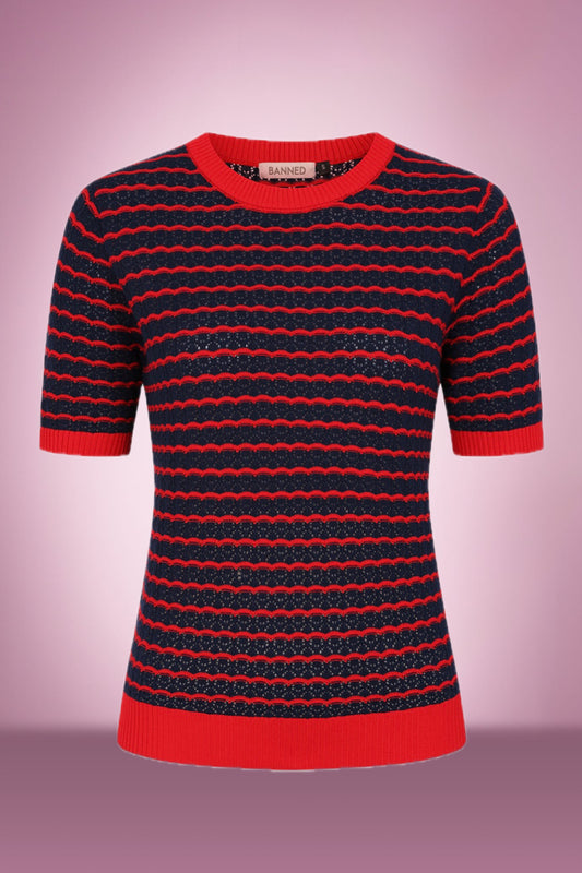 Serena Jumper Navy & Red