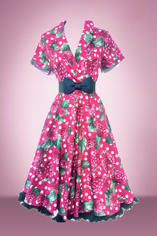 Raspberry Ripple Swing Dress