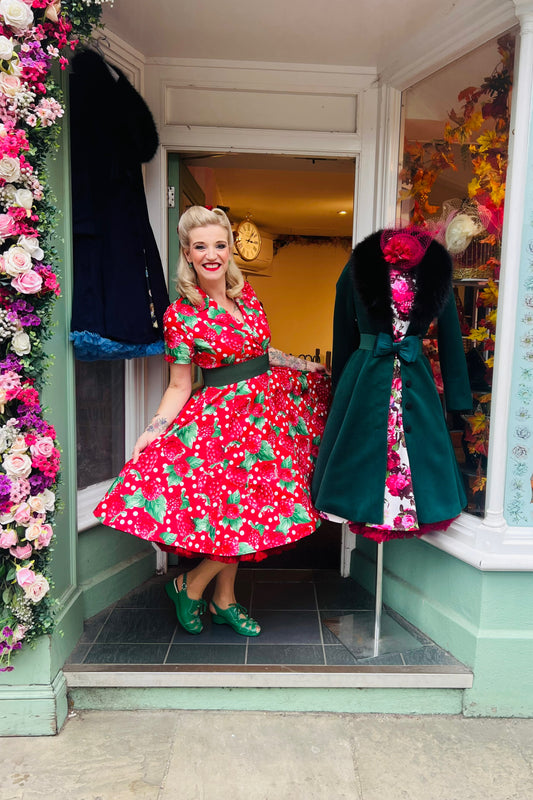 Raspberry Ripple Swing Dress