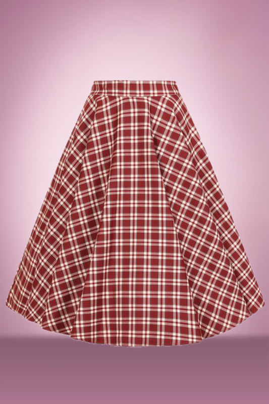 Bramble Check Swing Skirt