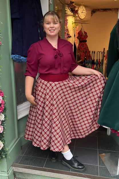Bramble Check Swing Skirt
