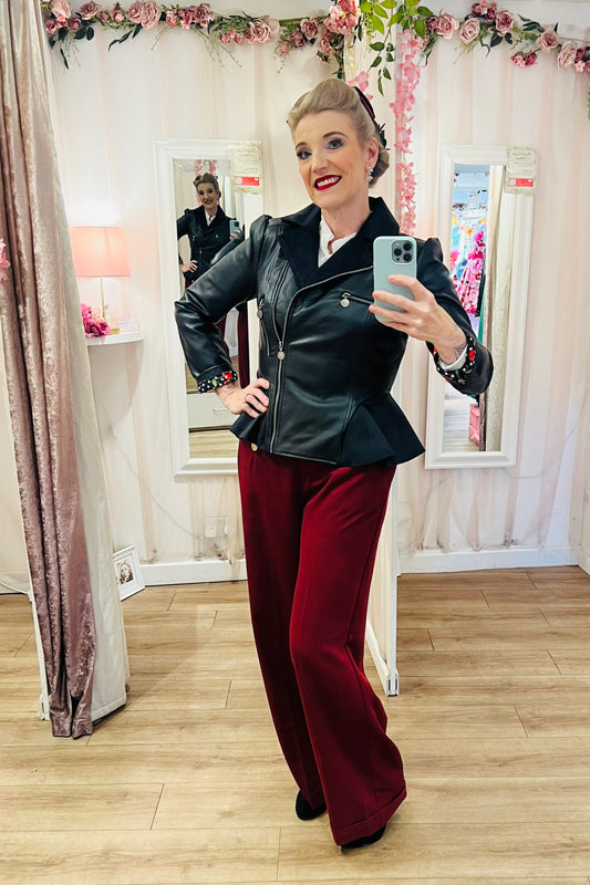 Rizzo Jacket with Cherry Lining