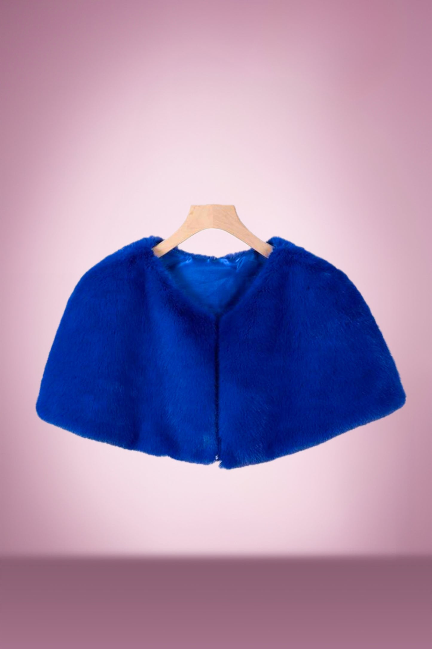 Faux Fur Shawl in Royal Blue