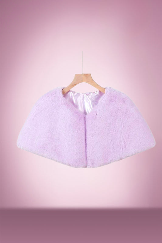 Faux Fur Shawl in Lilac