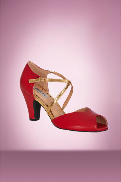 Rhianna Red and Gold Heel