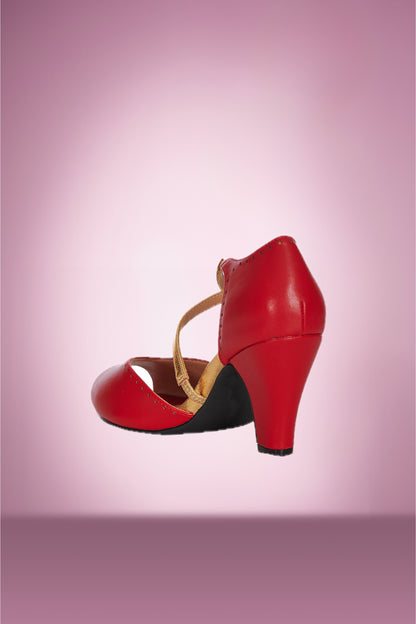 Rhianna Red and Gold Heel