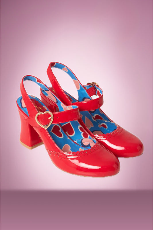 Rhia Red Patent Heart Shoes