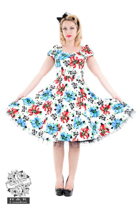 Blue geraniums Swing Dress