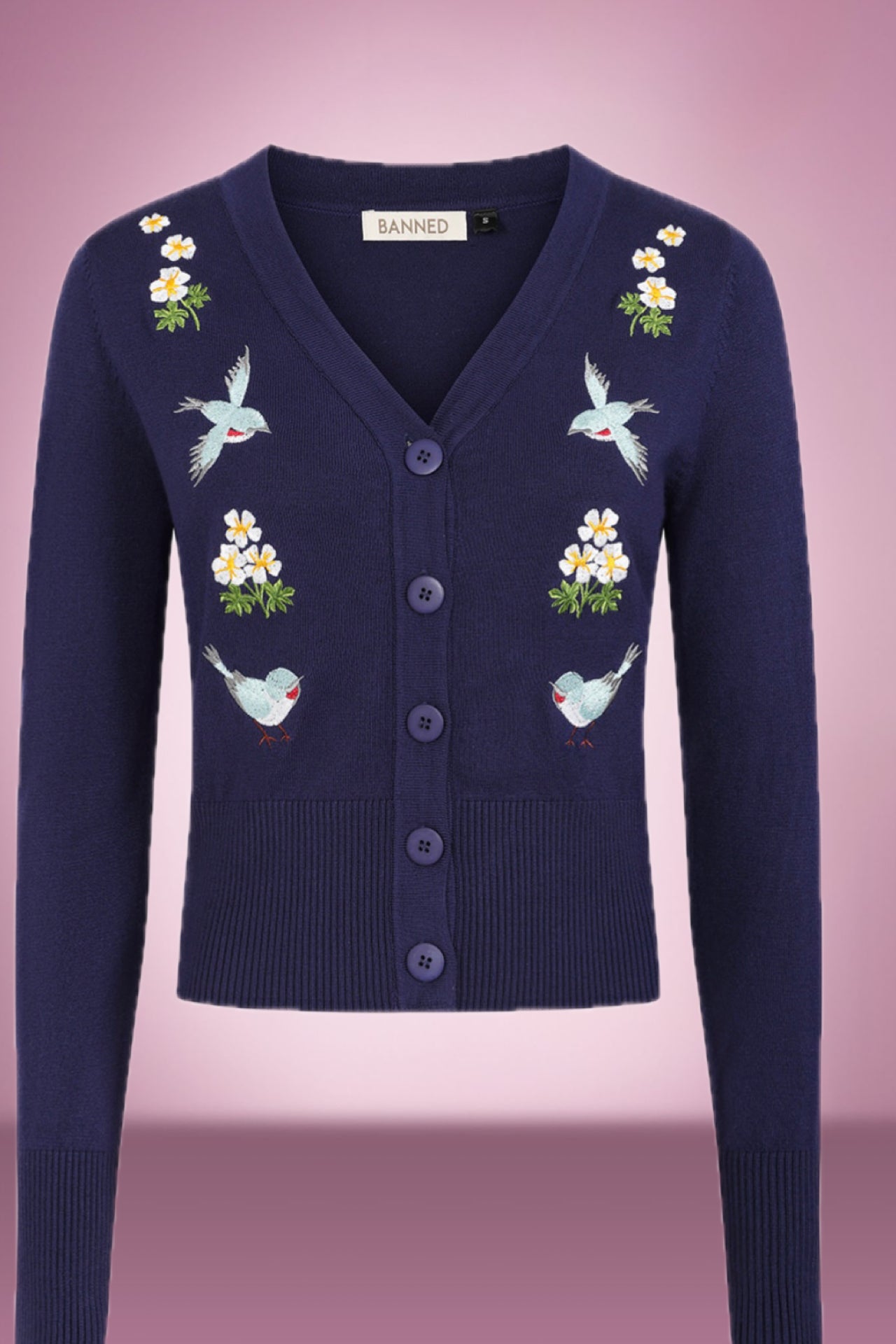 Navy Blue Bird Cardi