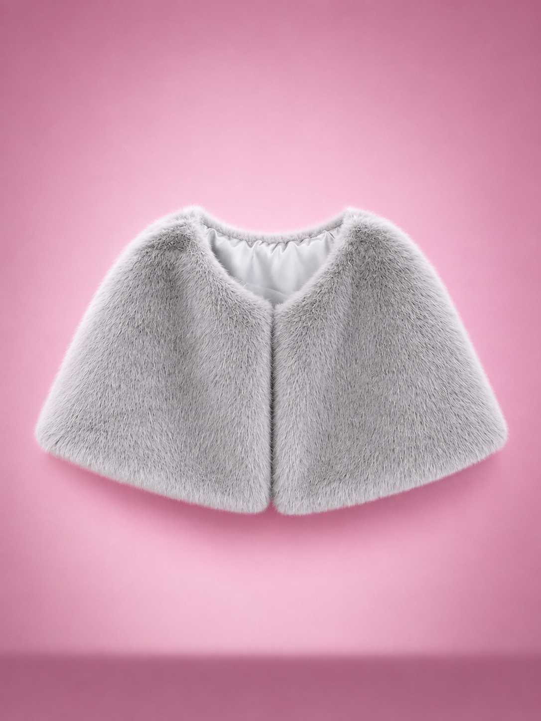 Faux Fur Shawl in Grey