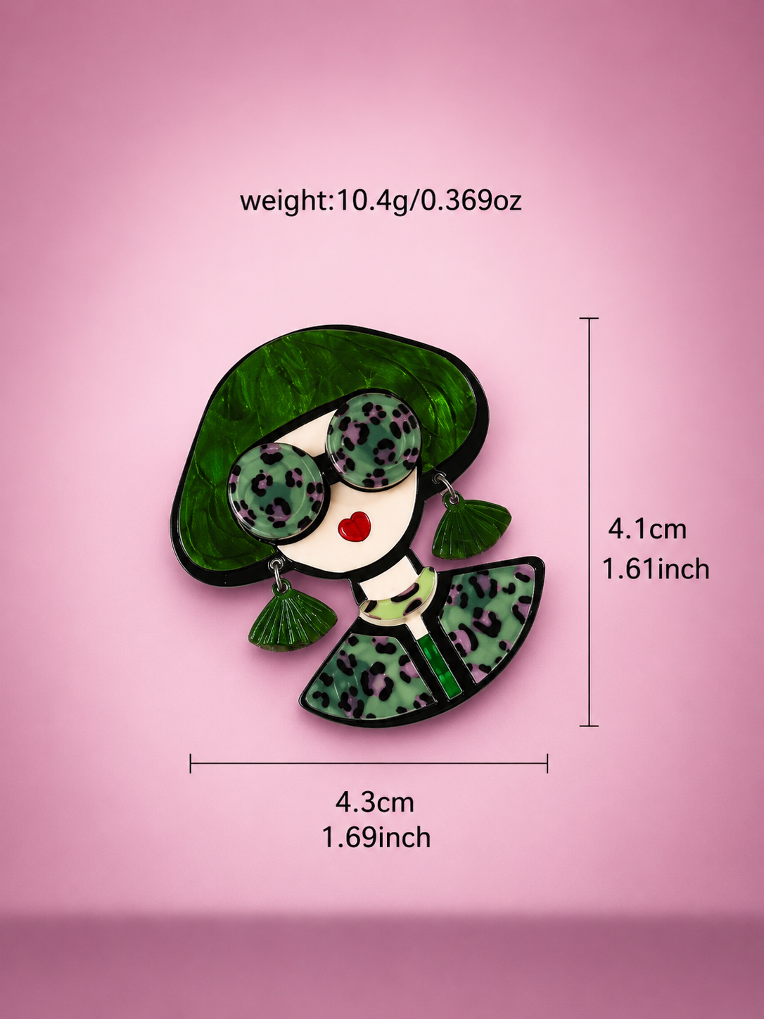 Maxi Brooch in green