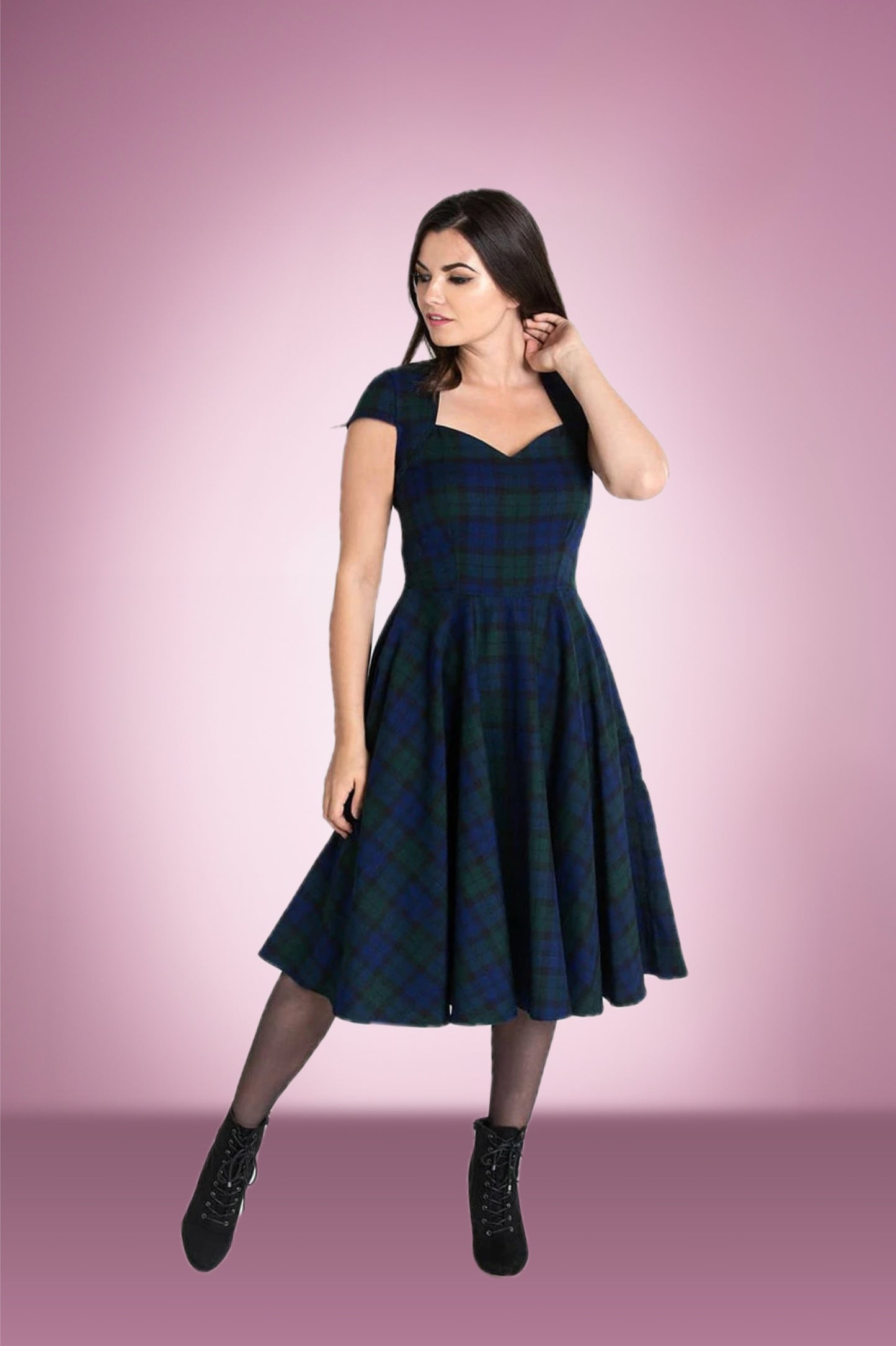 Debbie Dublin Check Swing Dress