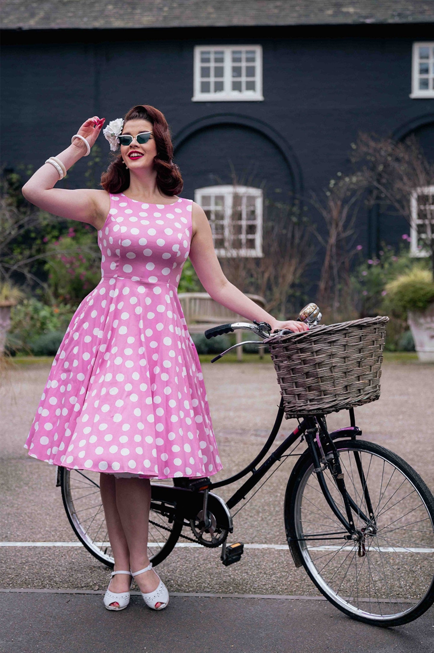 Lyra polka swing dress