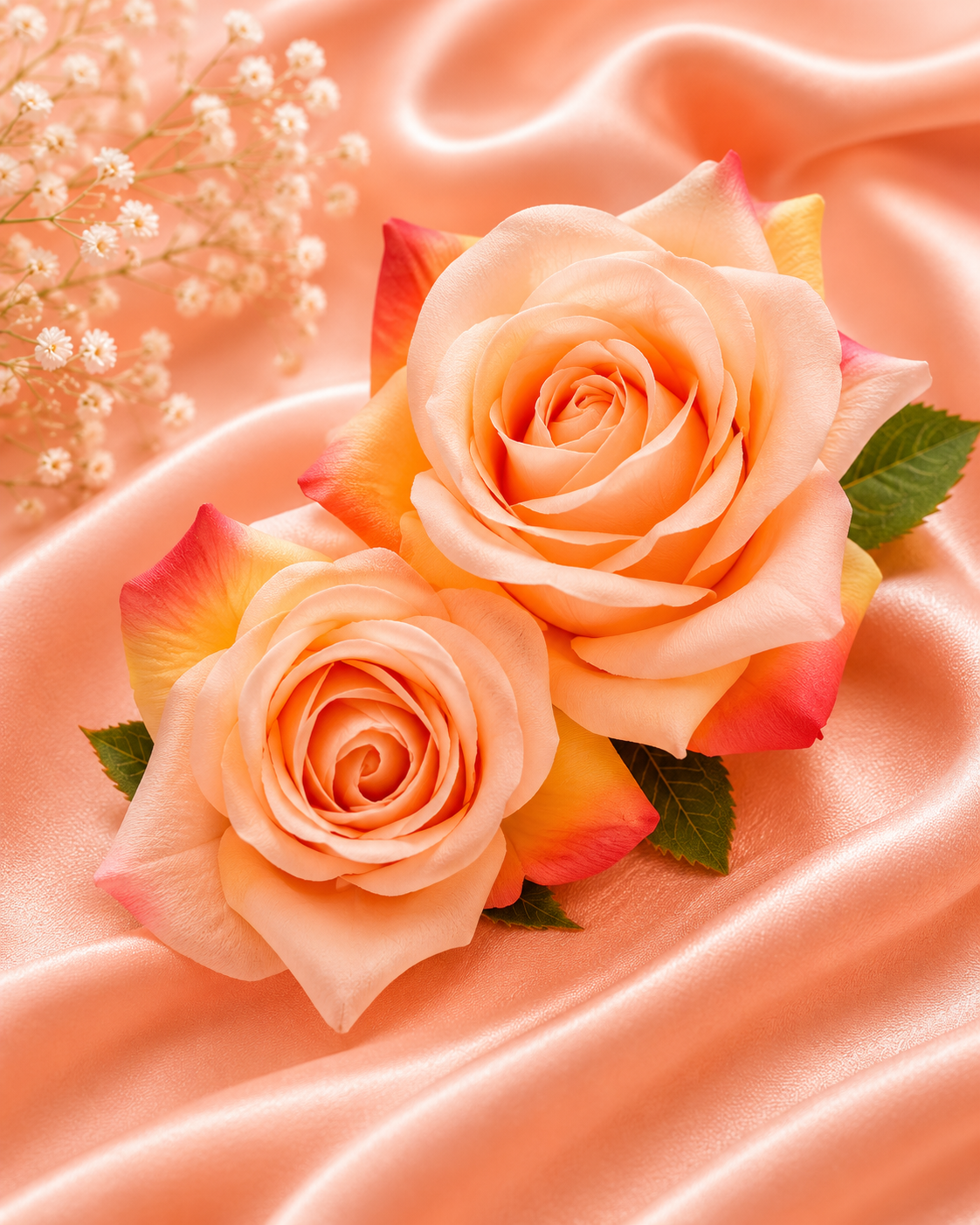 Double Hair Flower in Orange Peach