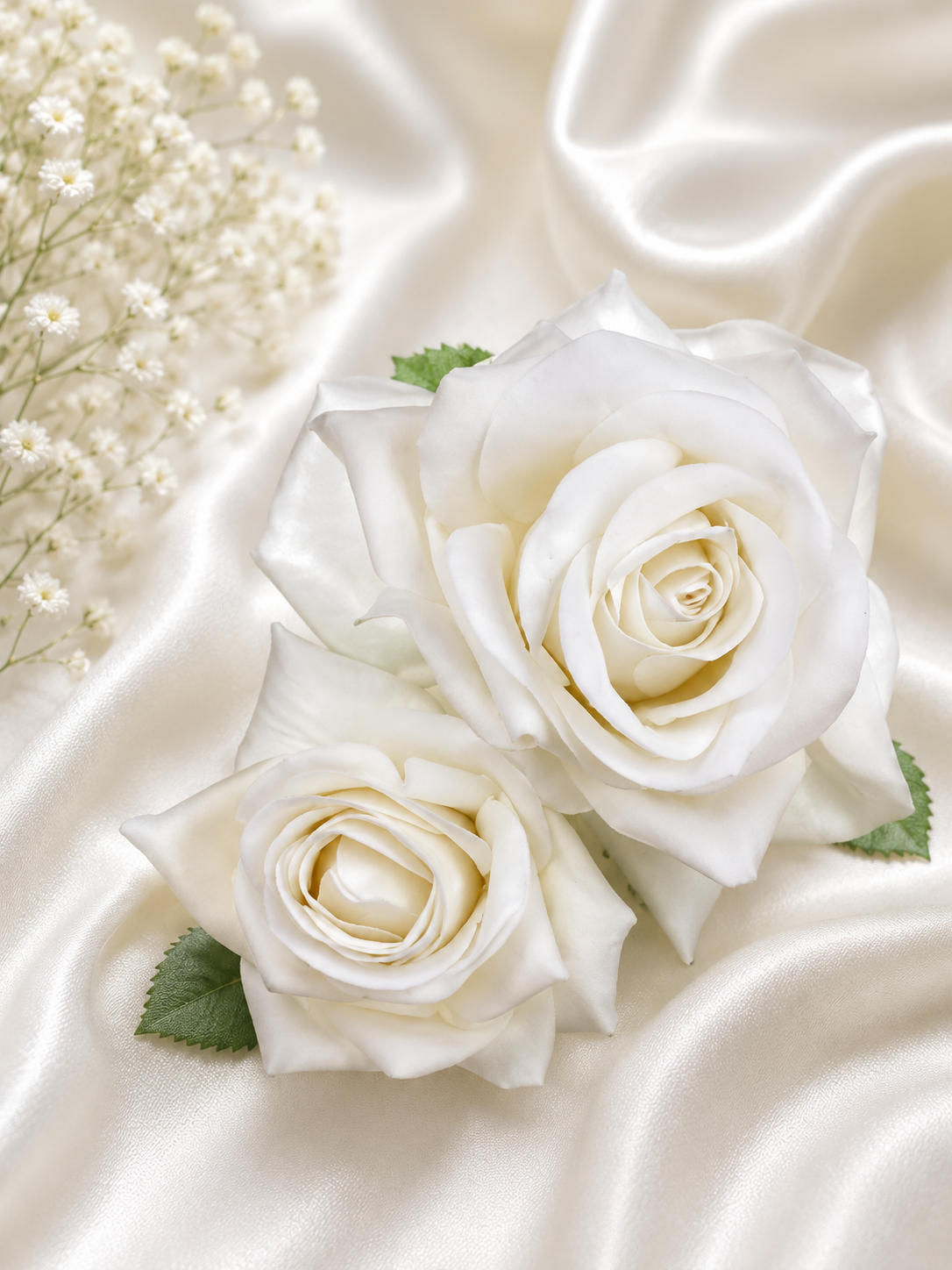 Double Hair Flower in White