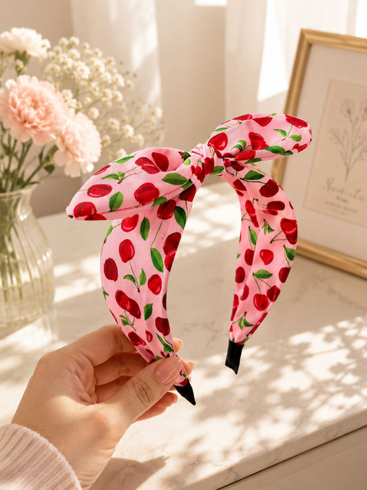 Cherry Headband in Pink