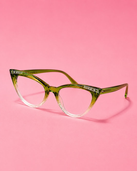 Green ombré Cat Wing Glasses