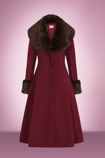 Burgundy Ginger Swing Coat