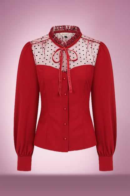 Olivia Blouse in Crimson Red