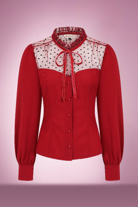 Olivia Blouse in Crimson Red