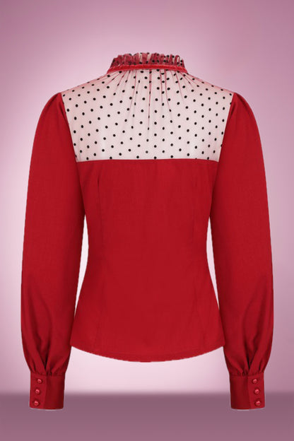 Olivia Blouse in Crimson Red