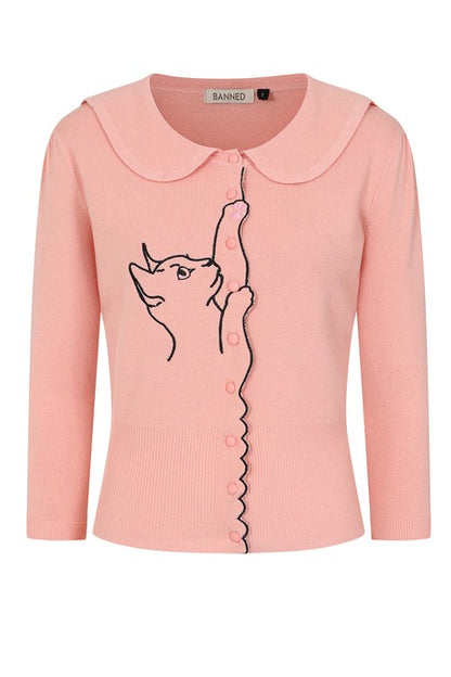 Pink Kitty Cardi
