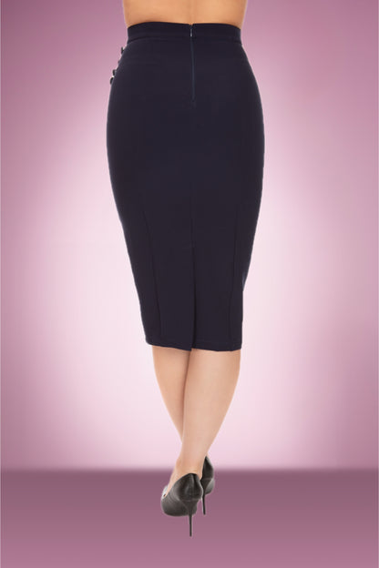 Riley navy wiggle Skirt