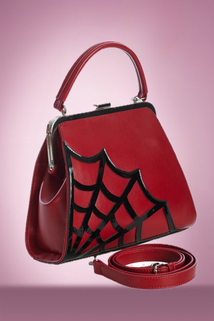 Suzie Spiderweb Handbag in Red