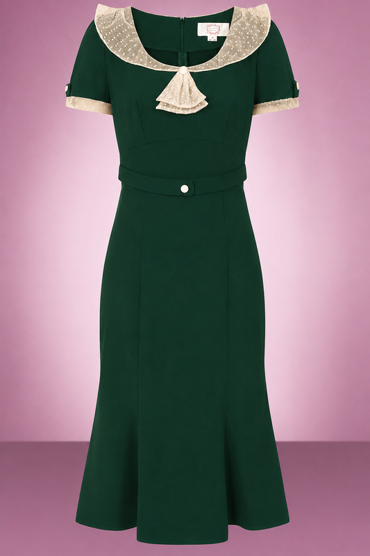 Foxy Fish-tale Wiggle Dress in Forest Green