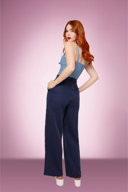 Collette Navy Blue pinstripe