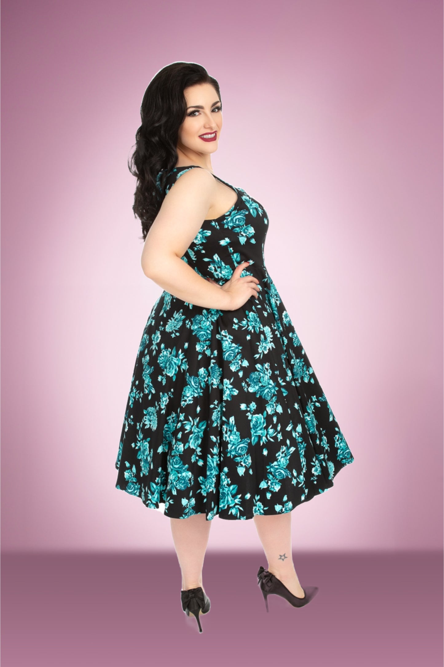 Black Aurora Swing Dress