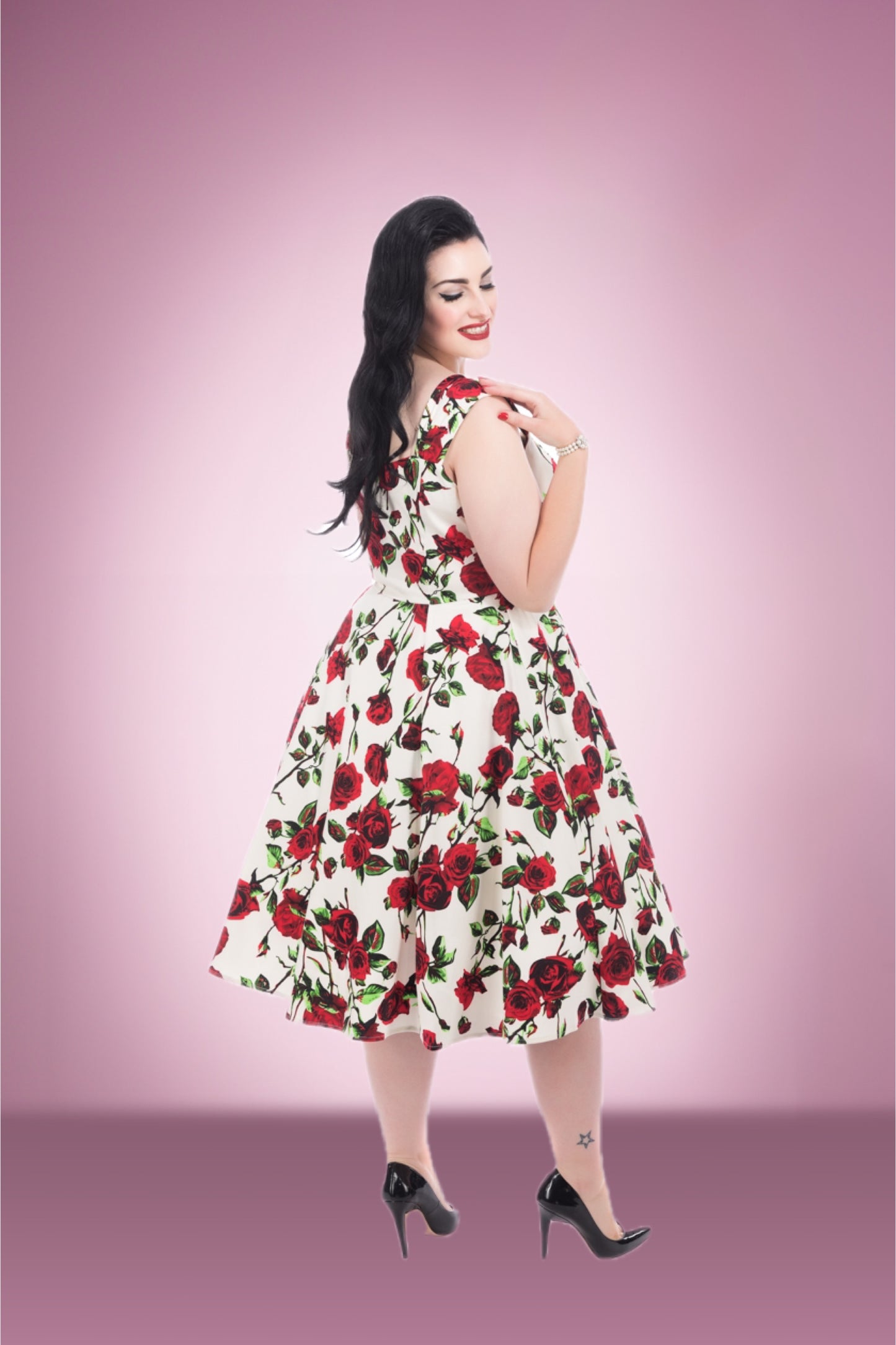 Ditsy Rose Swing Dress