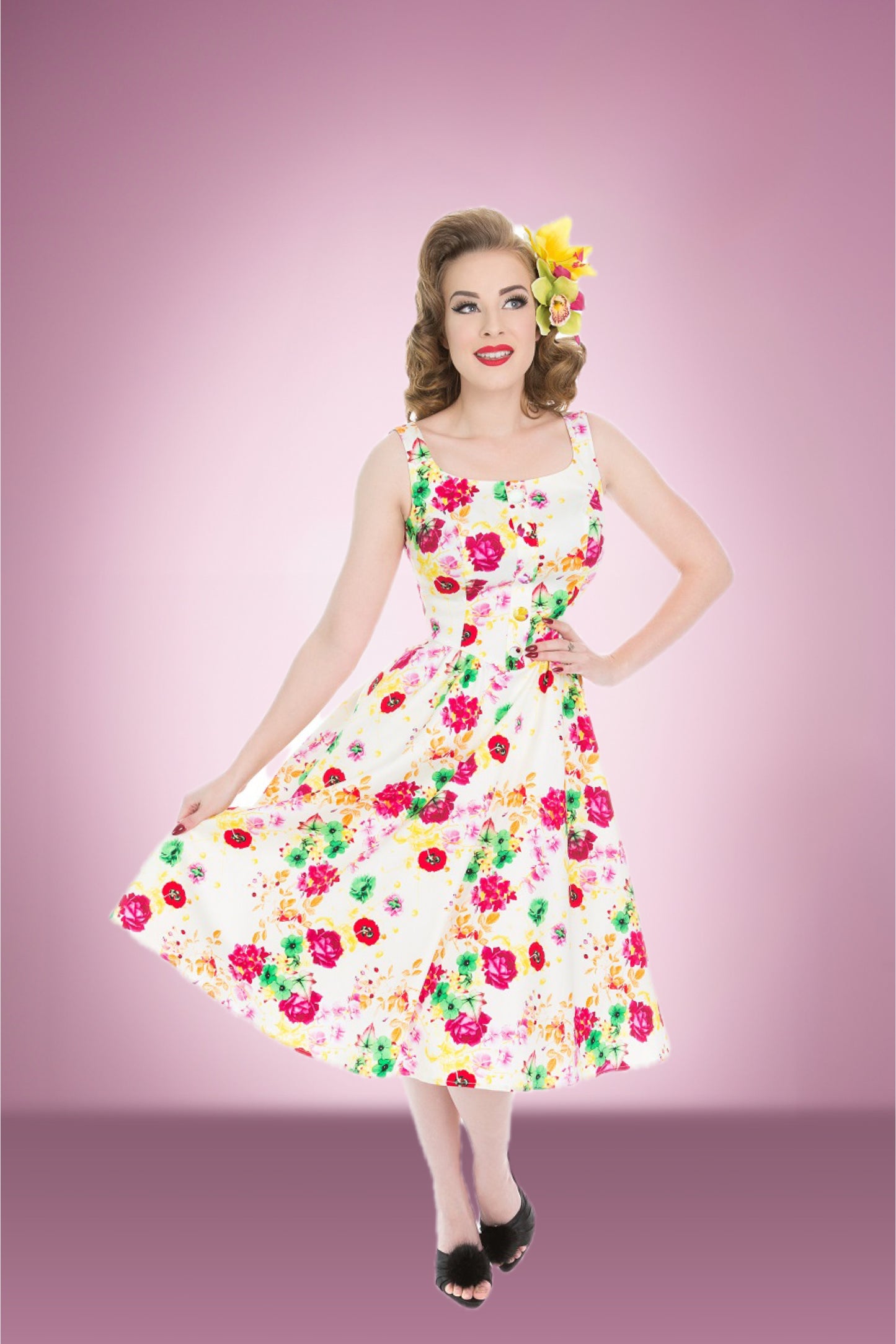 Enchanting Floral Swing Dress