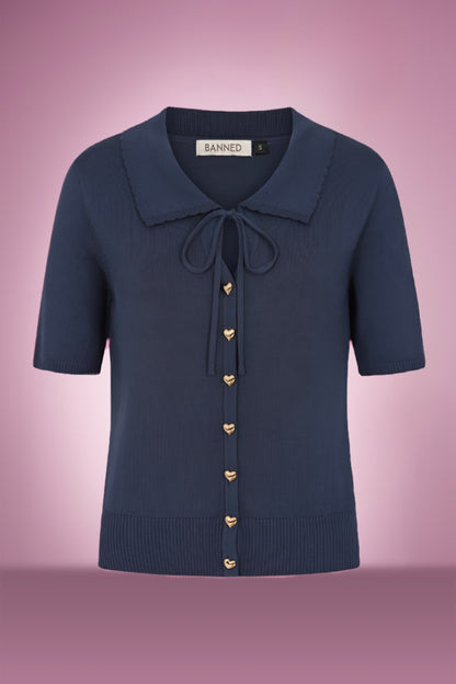 Doris Day Navy Cardi