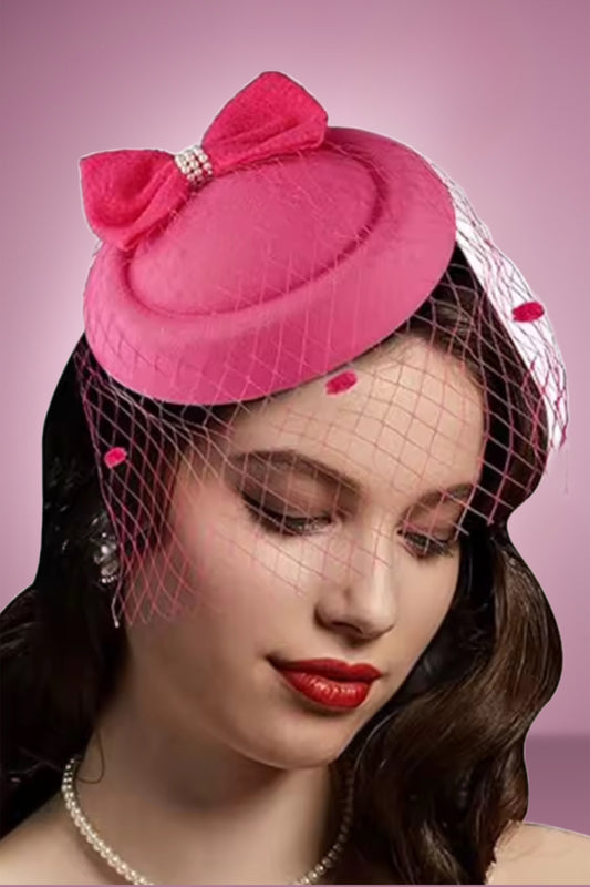 Greta Fascinator - Hot Pink