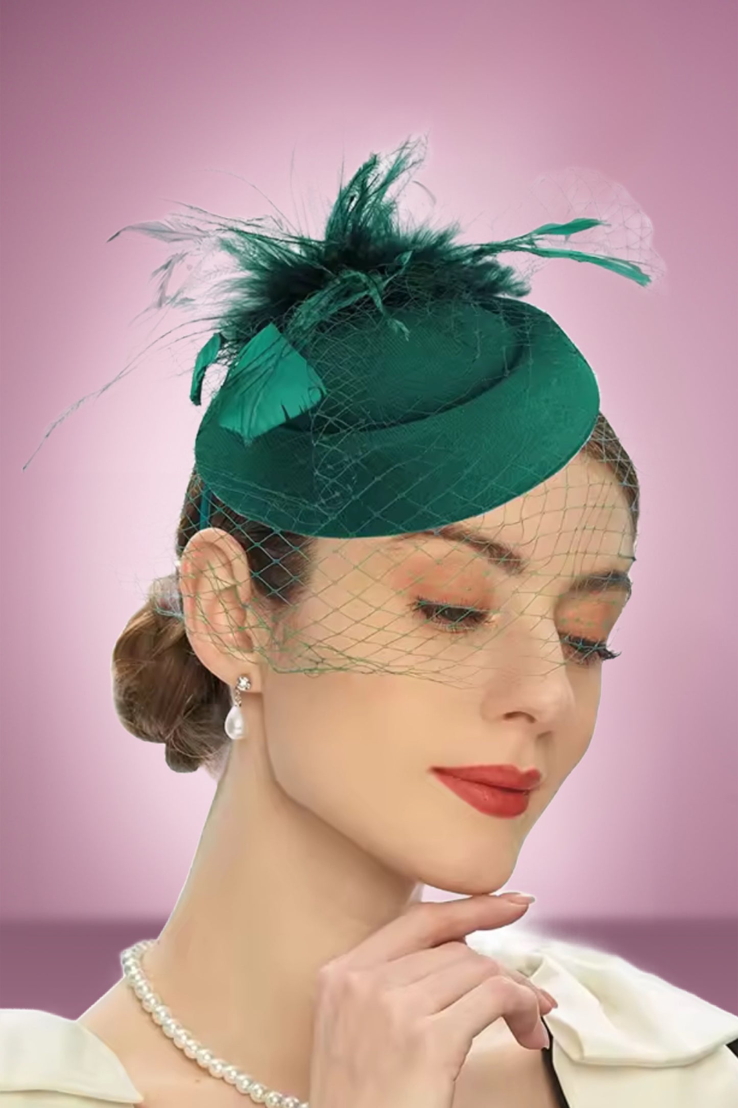 Sasha Fascinator - Forest Green