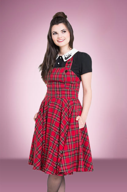 Nessie Red Pinafore skirt