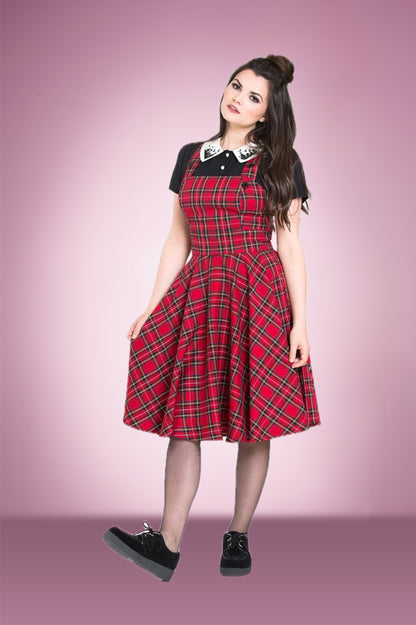 Nessie Red Pinafore skirt