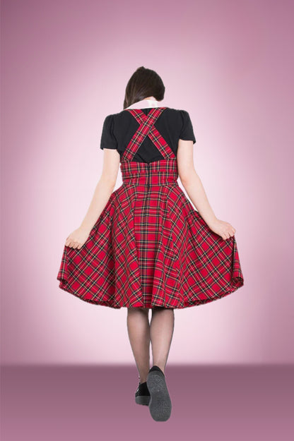 Nessie Red Pinafore skirt