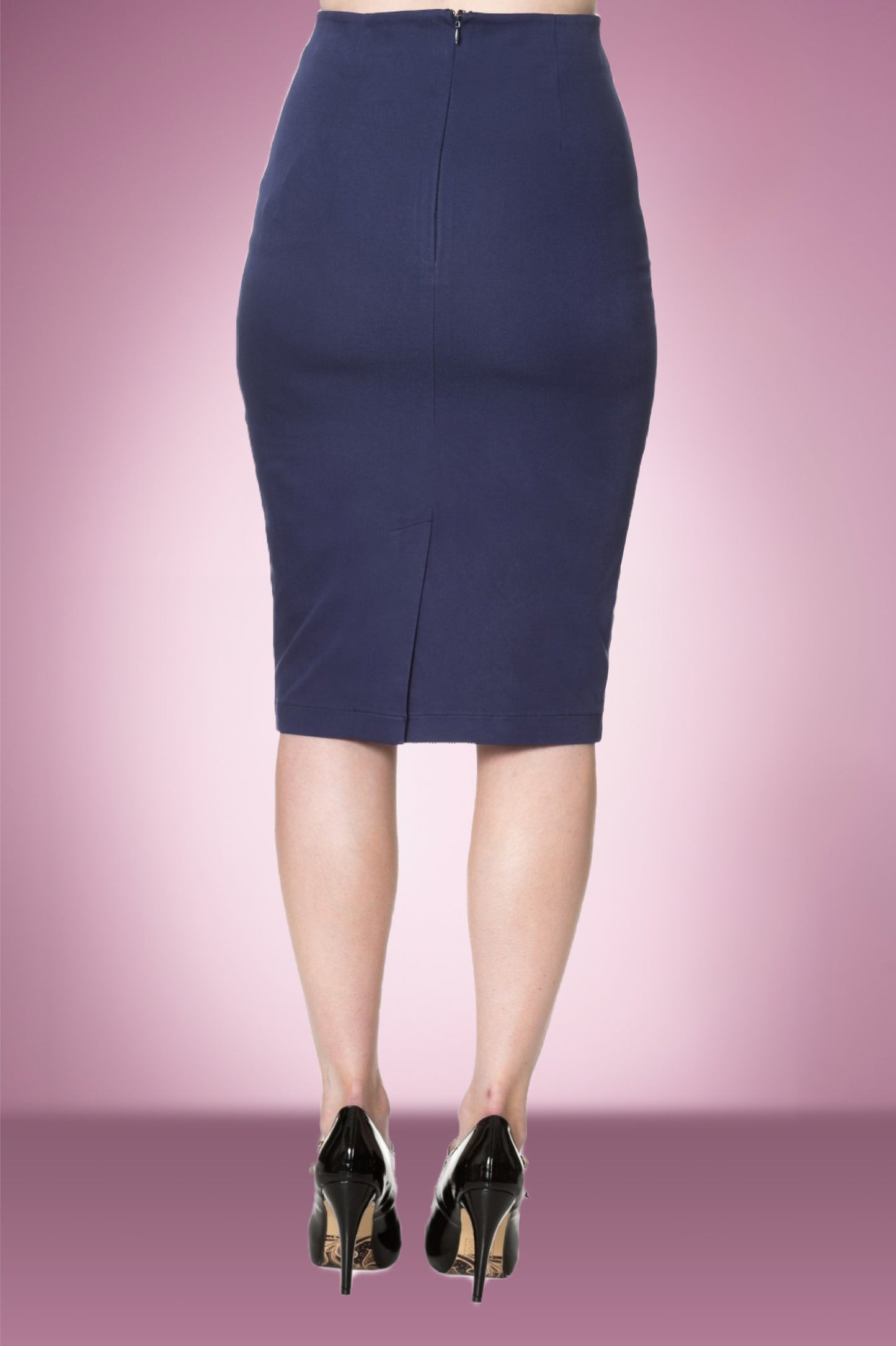 Paula Navy Wiggle Skirt