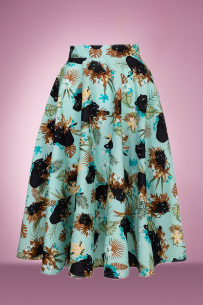 Wild Cat Panther Swing Skirt