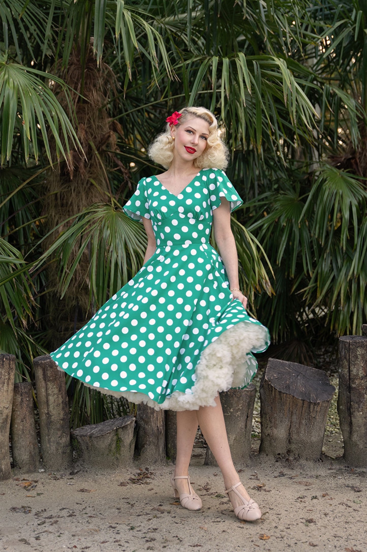 Nina Polka Dot Swing Dress