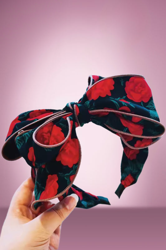 Rose Headband in Black