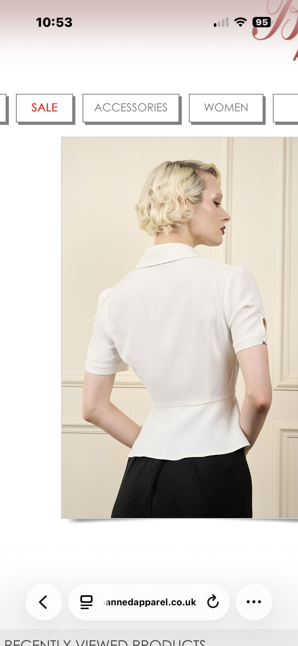 White 40s peplum blouse
